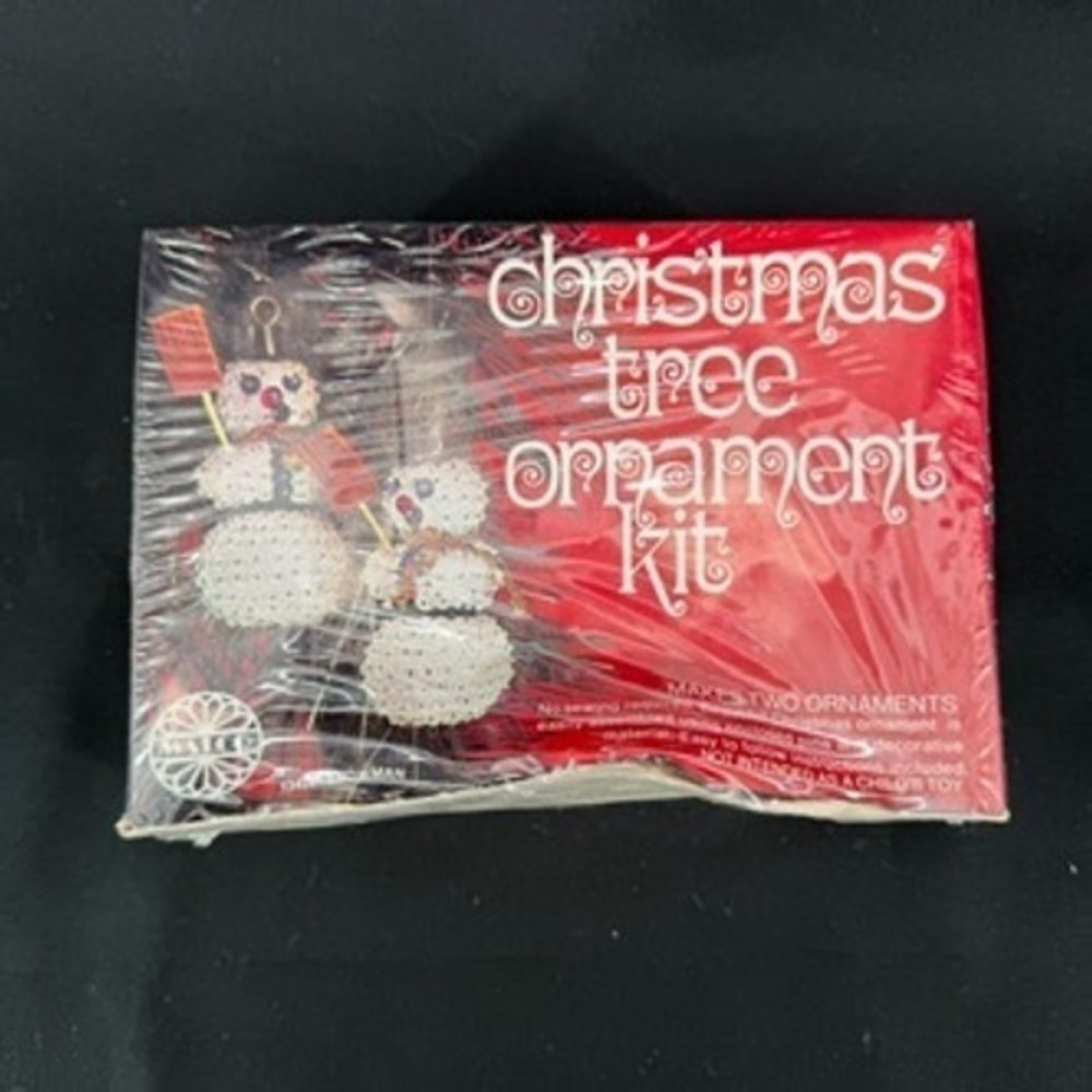 Vintage 1974 Walco Christmas Tree Ornament Kit 13429 Snowman Sequin DIY New